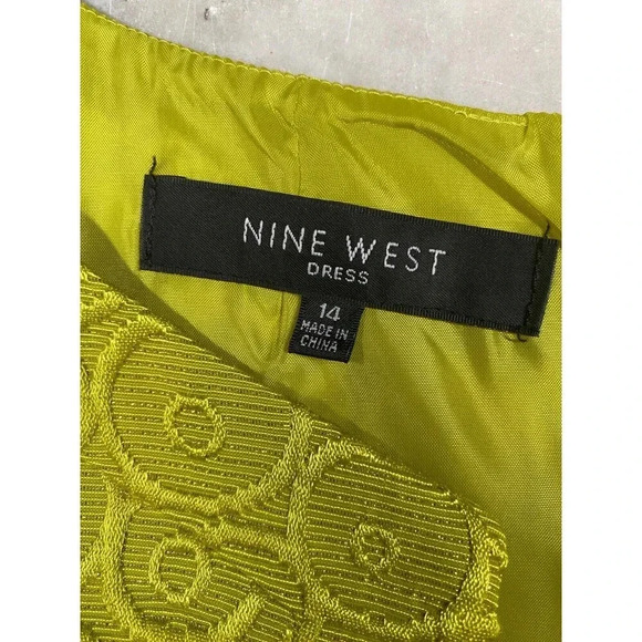 Nine West Vintage Dress 14 Chartreuse Green - Picture 10 of 12
